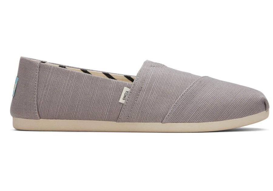 TOMS Alpargatas | Women'S Alpargata Grey Wide Heritage Canvas Espadrille Slip On | Toms