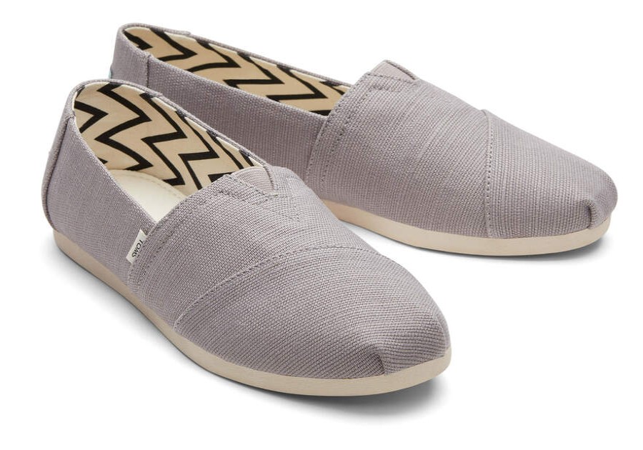 TOMS Alpargatas | Women'S Alpargata Grey Wide Heritage Canvas Espadrille Slip On | Toms