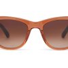 TOMS Sunglasses | Victoria Terracotta Crystal-Gold Frame And Brown Gradient Lens Sunglass | Toms