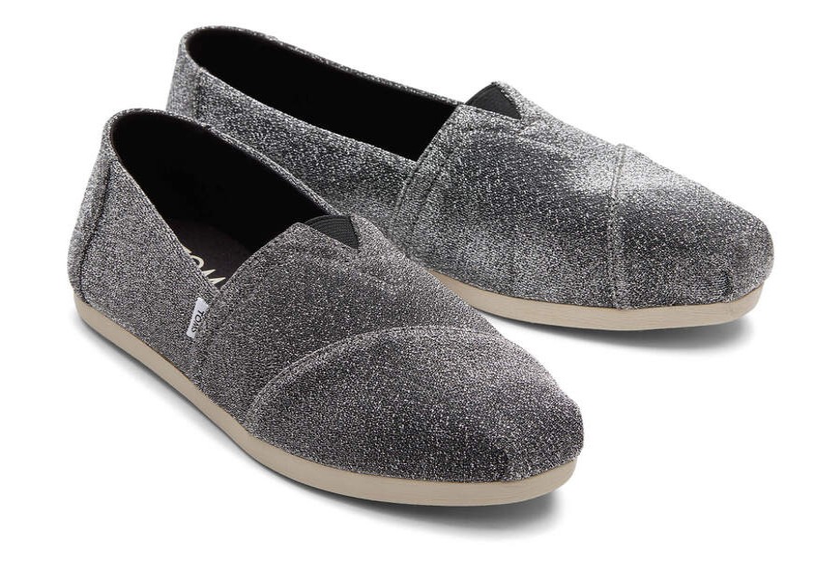 TOMS Alpargatas | Women'S Grey Sparkle Knit Alpargatas | Toms