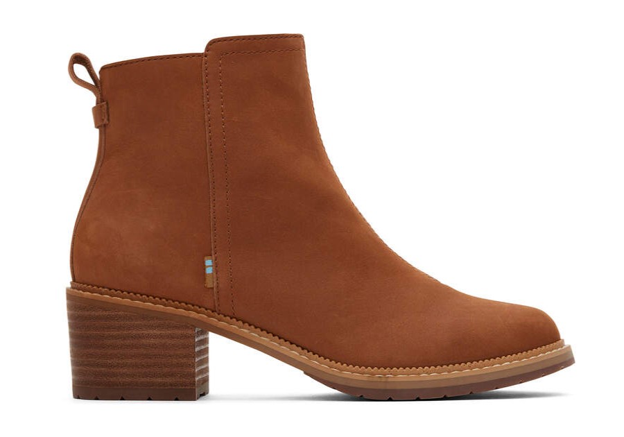 TOMS Boots & Booties | Tan Smooth Waxy Leather Women'S Marina Booties | Toms