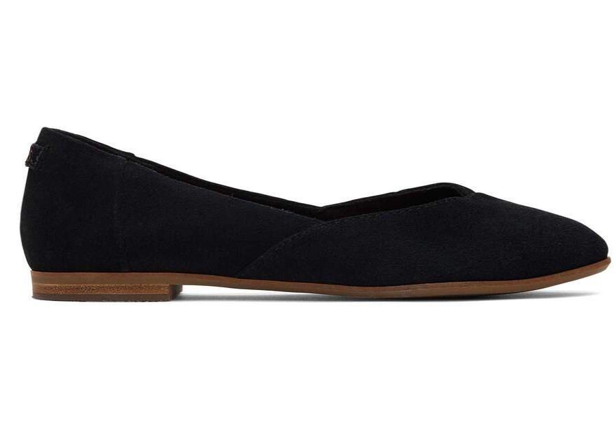 TOMS Dress Casual | Jutti Neat Flat Black Suede Ortholite | Toms