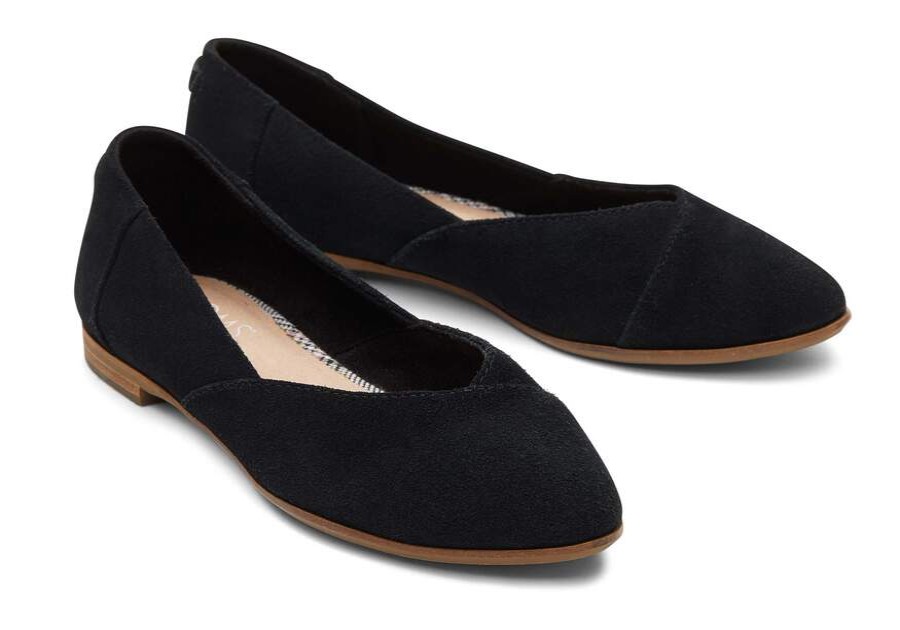 TOMS Dress Casual | Jutti Neat Flat Black Suede Ortholite | Toms