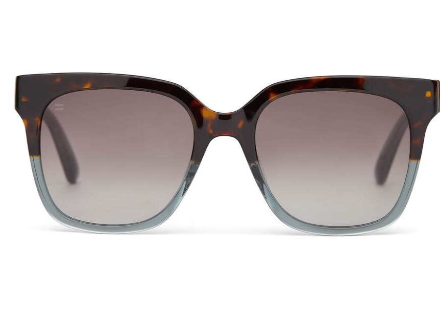 TOMS Sunglasses | Natasha Tortoise Ocean Grey Fade Frame And Dark Grey Gradient Lens Sunglass | Toms