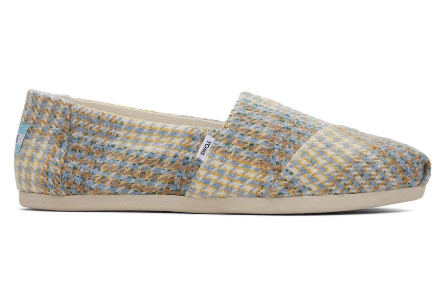 TOMS Alpargatas | Women'S Blue Plaid Tweed Alpargatas | Toms