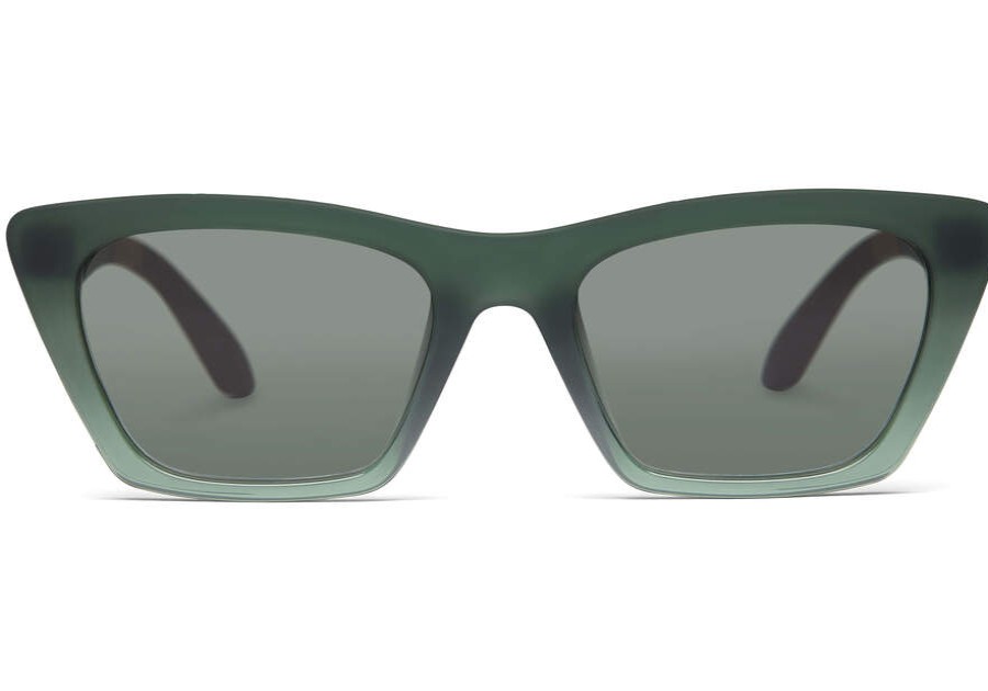 TOMS Sunglasses | Women'S Matte Green Grey Sahara Traveler Sunglasses | Toms