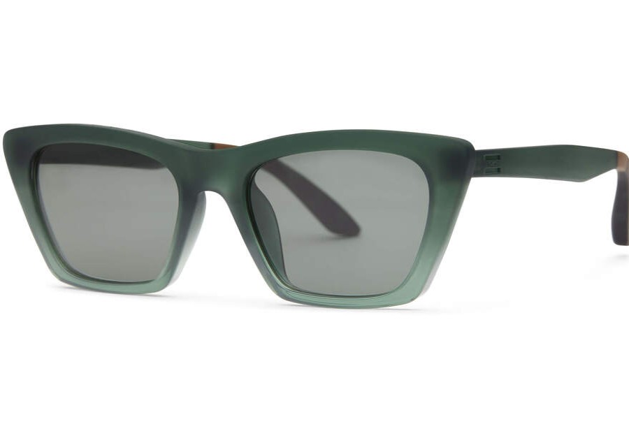 TOMS Sunglasses | Women'S Matte Green Grey Sahara Traveler Sunglasses | Toms