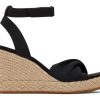 TOMS Espadrilles | Women'S Black Marisela Twist Wedge Heel Sandal | Toms