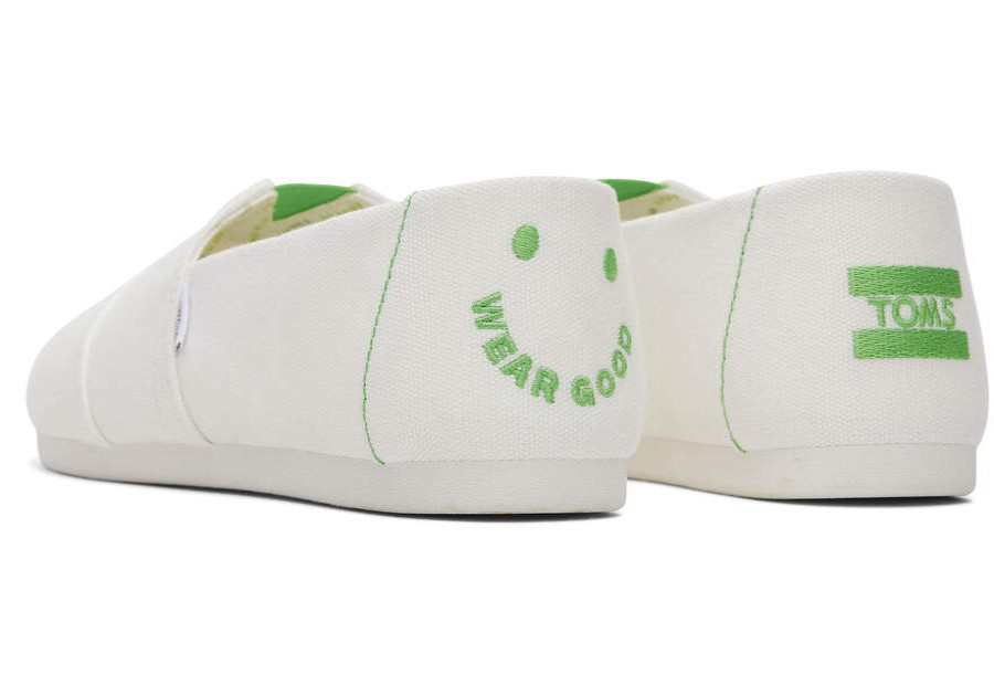 TOMS Alpargatas | Women'S White Recycled Cotton Canvas Wear Good Embroidery Alpargatas | Toms