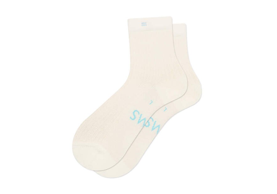 TOMS New Arrivals | Classic Cream Quarter Crew Socks | Toms