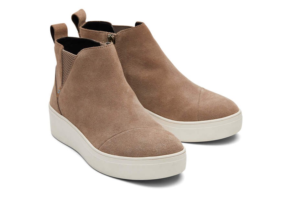 TOMS Boots & Booties | Taupe Grey Suede Women'S Jamie Slip-Ons | Toms