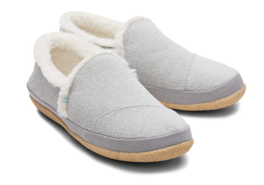 TOMS Slippers | Drizzle Grey Repreve Soft Heathered Knit Women'S India Slippers | Toms