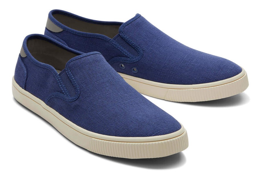 TOMS Earthwise | Men'S Blue Heritage Canvas Baja Sneakers | Toms