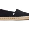 TOMS Special Occasions | Mens Alpargata Rope Black Recycled Cotton Slubby Woven Espadrille | Toms