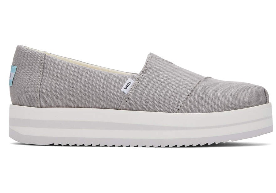 TOMS Alpargatas | Women'S Grey Alpargata Midform Espadrille Slip On | Toms