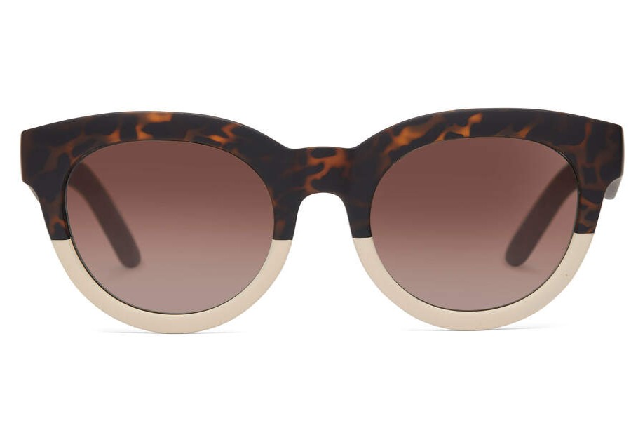 TOMS New Arrivals | Women'S Brown Tortoise Print Florentin Traveler Sunglasses | Toms