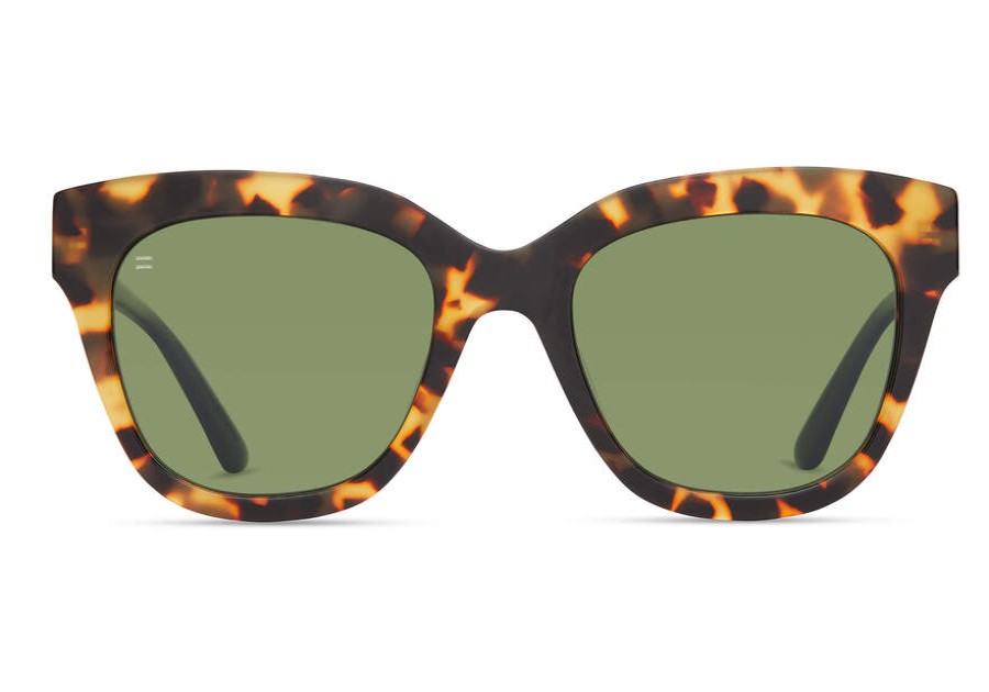 TOMS Sale | Womens Sunglasses Blonde Tortoise With Bottle Green Polarized Lens Sloane | Toms | Toms