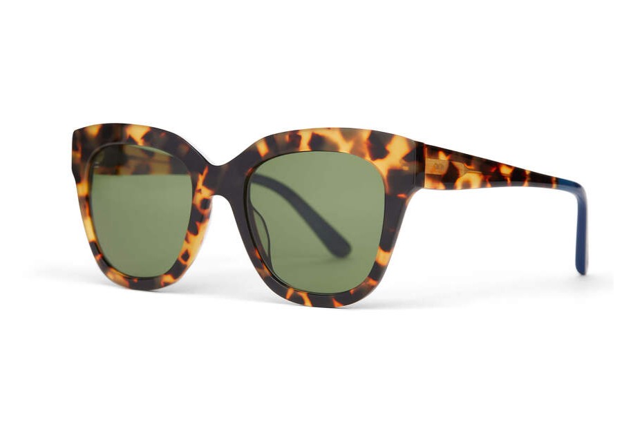 TOMS Sale | Womens Sunglasses Blonde Tortoise With Bottle Green Polarized Lens Sloane | Toms | Toms