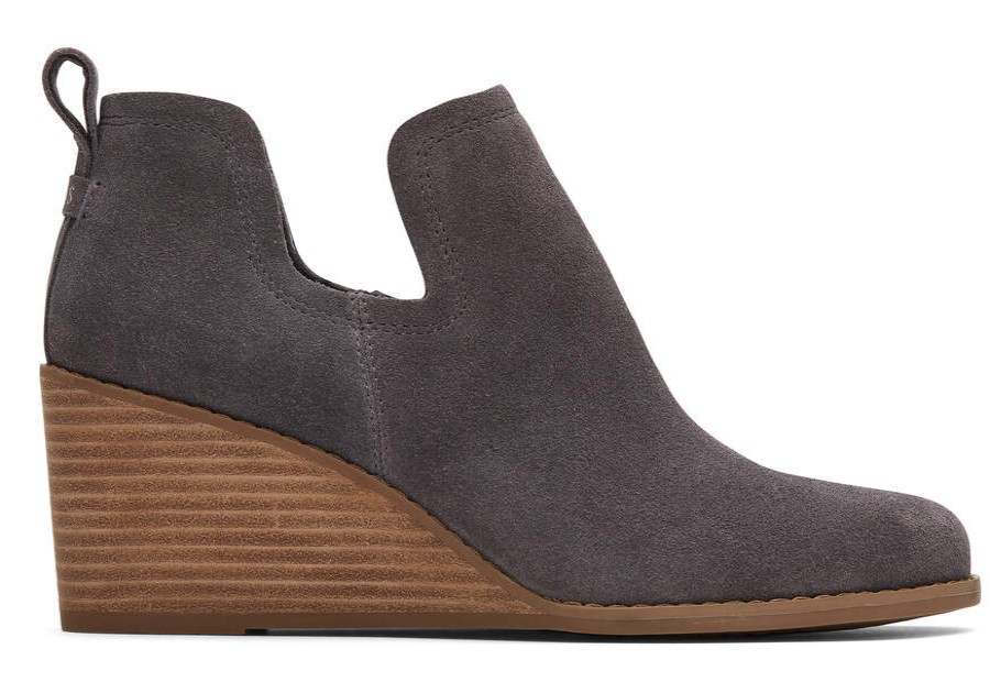 TOMS Boots & Booties | Kallie Boot Grey Wedge Heel Ortholite | Toms