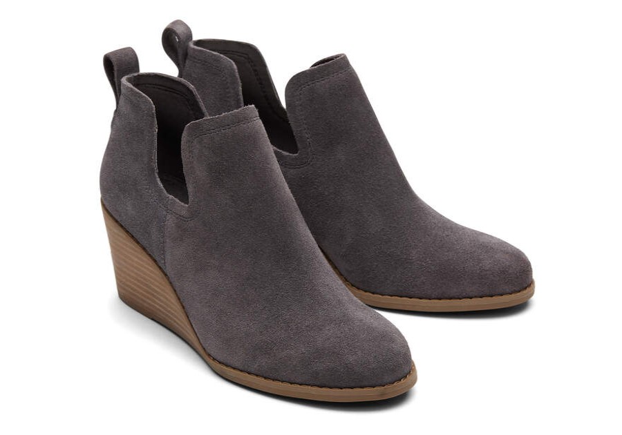 TOMS Boots & Booties | Kallie Boot Grey Wedge Heel Ortholite | Toms