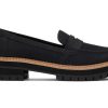 TOMS Dress Casual | Women'S Black Leather Cara Lug Loafer | Toms