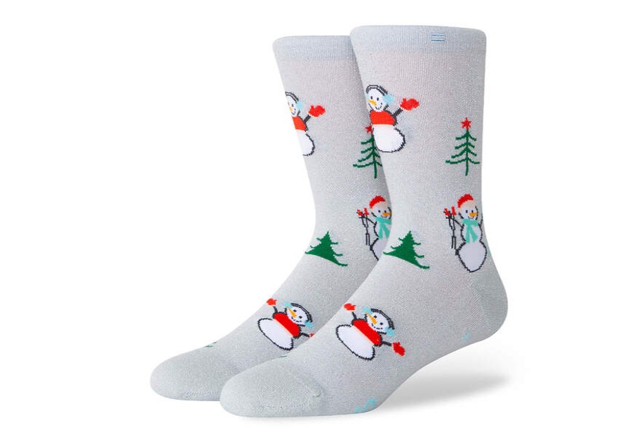 TOMS Exclusives | Women'S Grey Snowman Print High Crew Socks | Toms