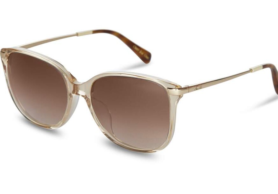 TOMS Sunglasses | Sandela 201 Champagne Crystal Brown Lens | Toms