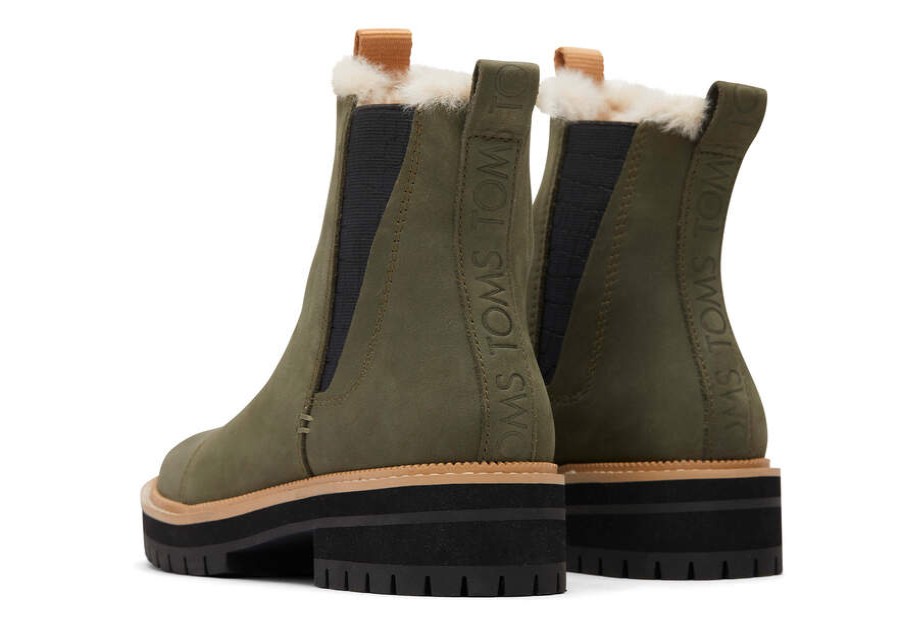 TOMS Boots & Booties | Dakota Boot Green Water Resistant Faux Fur Ortholite | Toms