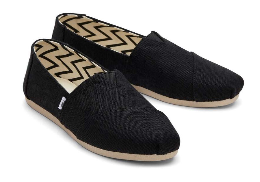 TOMS Exclusives | Womens Alpargata Black Heritage Canvas Espadrille | Toms