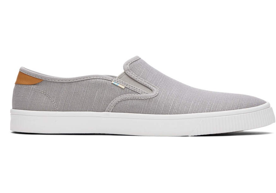 TOMS Earthwise | Drizzle Grey Heritage Canvas Mens Baja Slip-Ons Topanga Collection | Toms