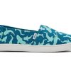 TOMS Prints & Patterns | Youth'S Green Glow In The Dark Starry Whale Sharks Alpargatas | Toms