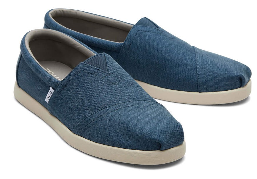 TOMS Earthwise | Men'S Blue Refibra Tencel Textured Woven Alpargatas | Toms