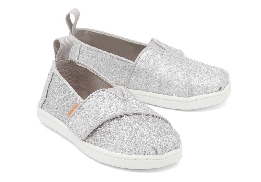 TOMS Special Occasions | Silver Iridescent Glimmer Tiny Toms Classics Alpargatas | Toms