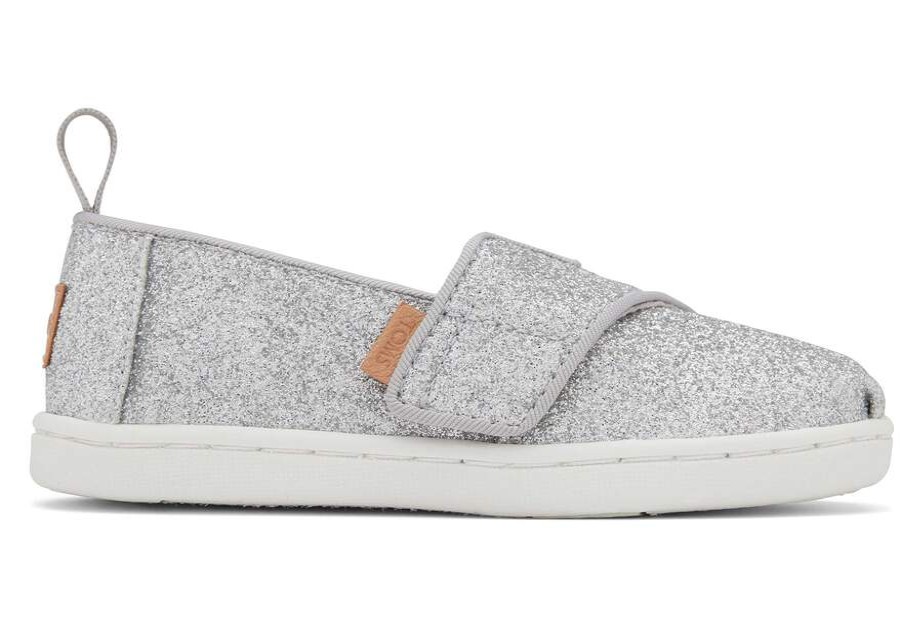 TOMS Special Occasions | Silver Iridescent Glimmer Tiny Toms Classics Alpargatas | Toms