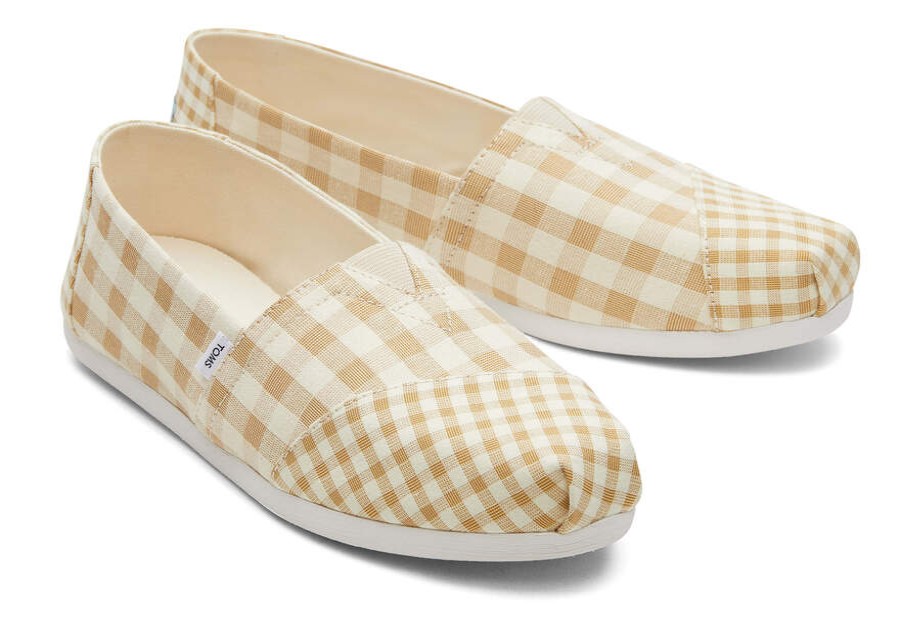 TOMS Alpargatas | Women'S Brown Alpargata Gingham Espadrille Slip On | Toms