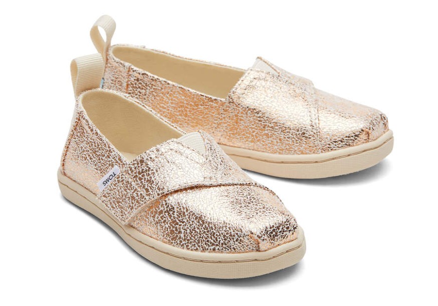 TOMS Matching Styles | Tiny Gold Crackle Foil Alpargata | Toms