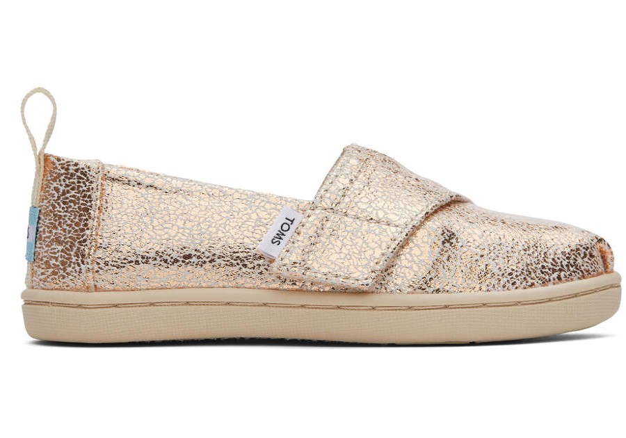 TOMS Matching Styles | Tiny Gold Crackle Foil Alpargata | Toms