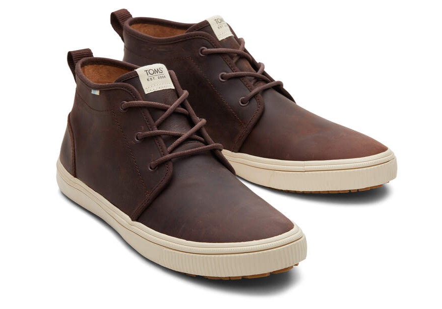 TOMS Winter Essentials | Men'S Water Resistant Brown Mid Top Sneaker Carlo Terrain | Toms