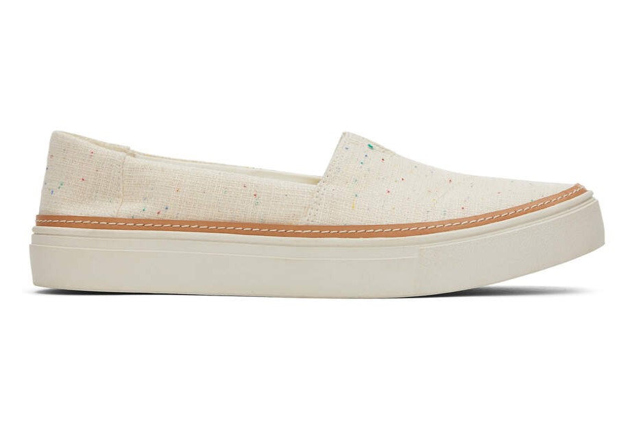 TOMS Exclusives | Women'S Tan Speckled Parker Recycled Cotton Refibra Slip On Sneaker | Toms