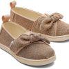 TOMS Matching Styles | Tiny'S Gold Sparkle Knit Bow Alpargatas | Toms