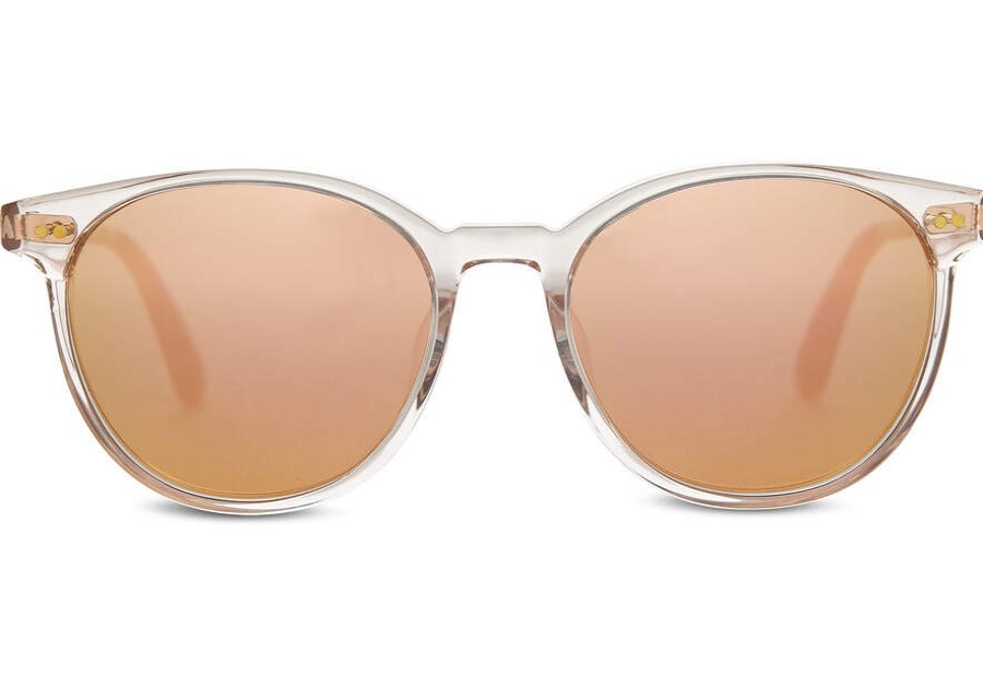 TOMS Sunglasses | Bellini Champagne Crystal Rose Mirrored Lens | Toms