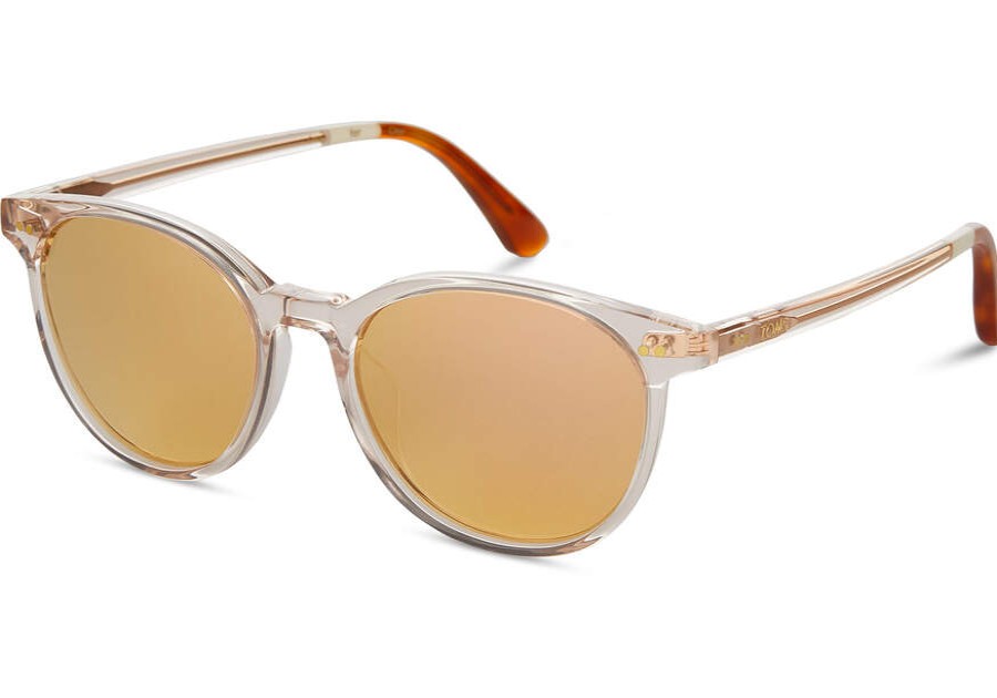 TOMS Sunglasses | Bellini Champagne Crystal Rose Mirrored Lens | Toms