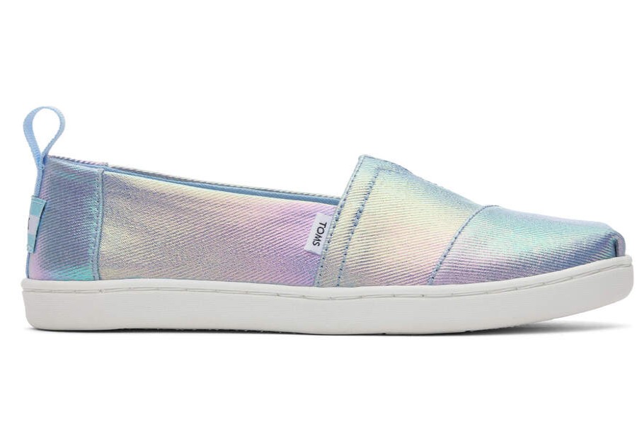 TOMS Prints & Patterns | Youth'S Purple Green Iridescent Canvas Alpargatas | Toms