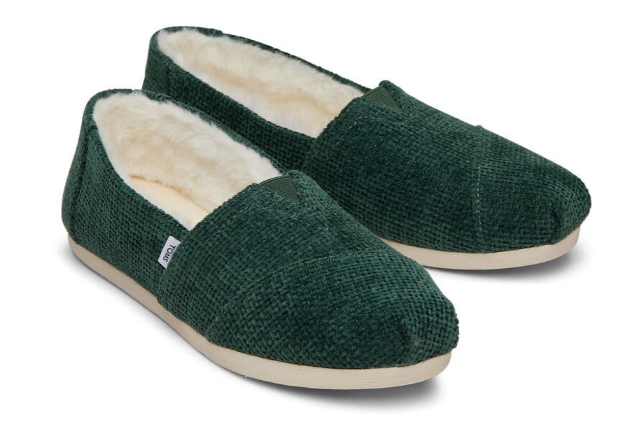 TOMS Exclusives | Women'S Green Chenille Faux Fur Alpargatas | Toms