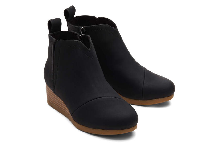 TOMS Matching Styles | Youth'S Black Nubuck Pu Clare Boots | Toms