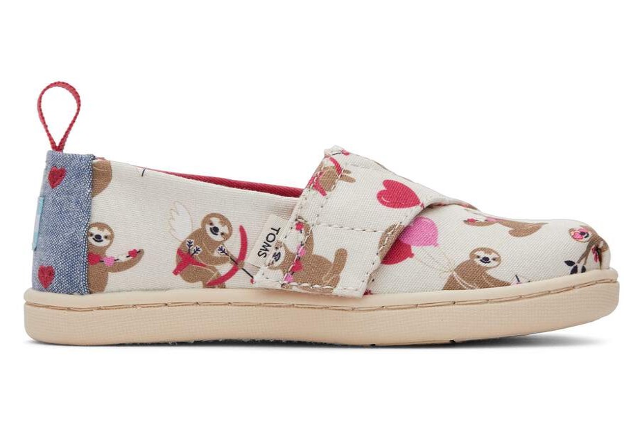 TOMS Prints & Patterns | Tiny Alpargata Valentines Day Sloths Toddler Shoe | Toms