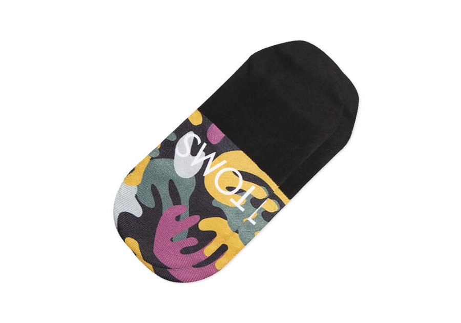 TOMS Sale | Women'S Black Abstract Floral Print Ultimate No Show Socks | Toms