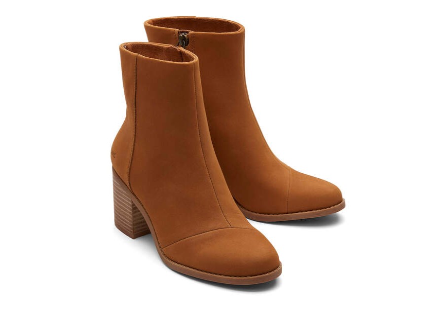 TOMS Boots & Booties | Women'S Brown Leather Evelyn Boots | Toms