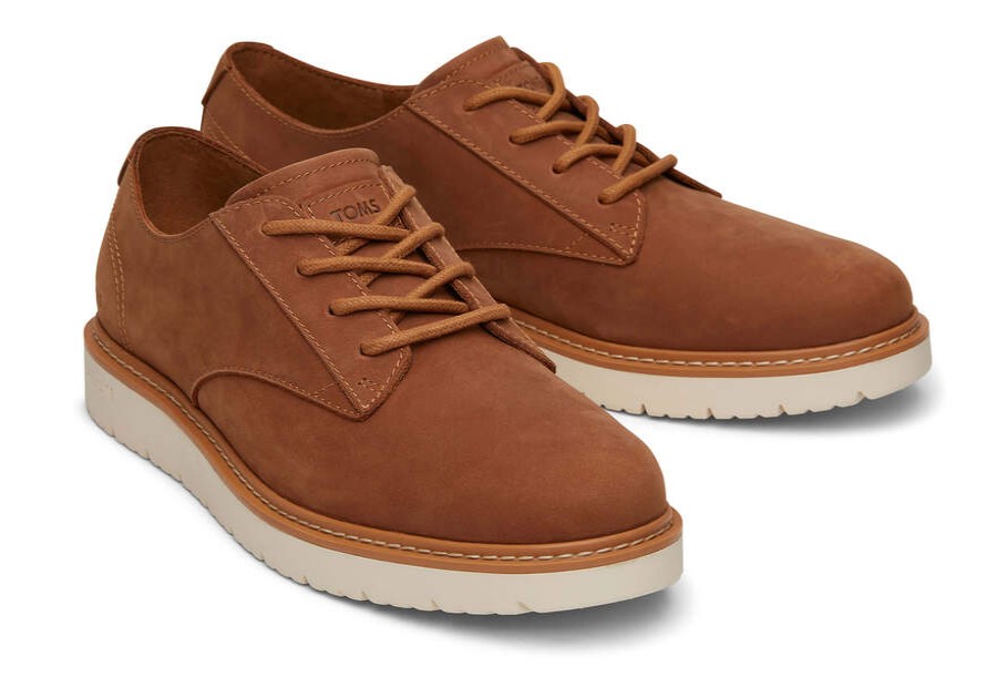 TOMS Special Occasions | Men'S Brown Leather Navi Trvl Lite Oxford Sneakers | Toms