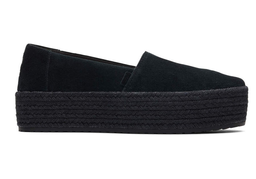 TOMS Alpargatas | Women'S Black Suede Alpargatas | Toms